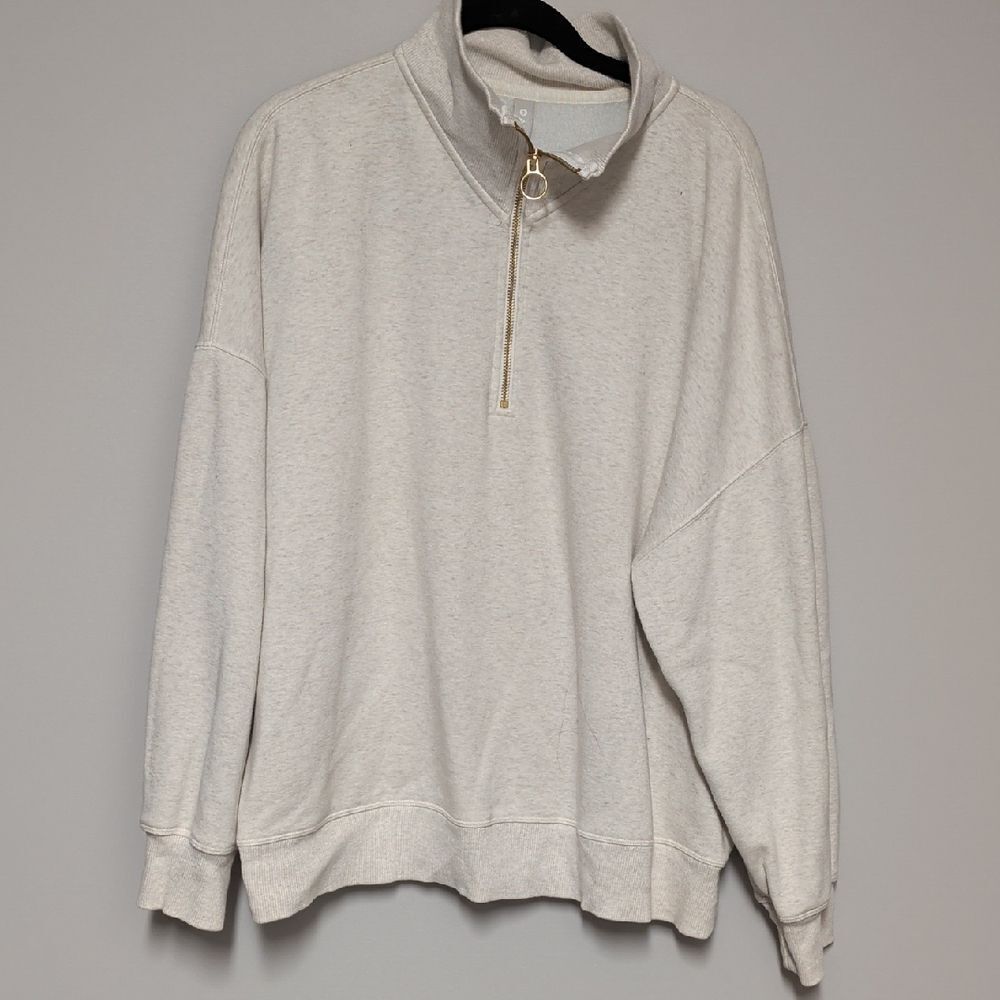 Athleta Cream Zip-Up Sweater
